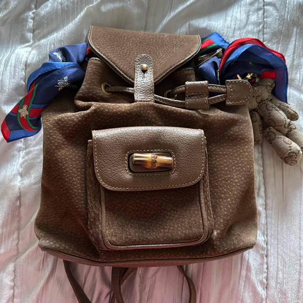 Gucci backpack  brown leather small version